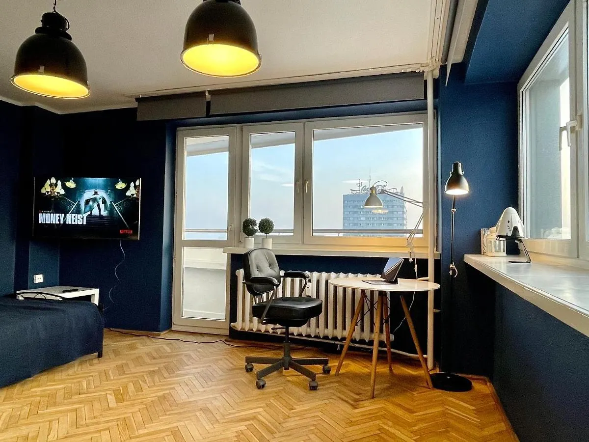 Apartment Super Apartament Blue Scisle Centrum Dwie Linie Metra Netflix Wifi 300 Mbs Panorama Miasta Warsaw